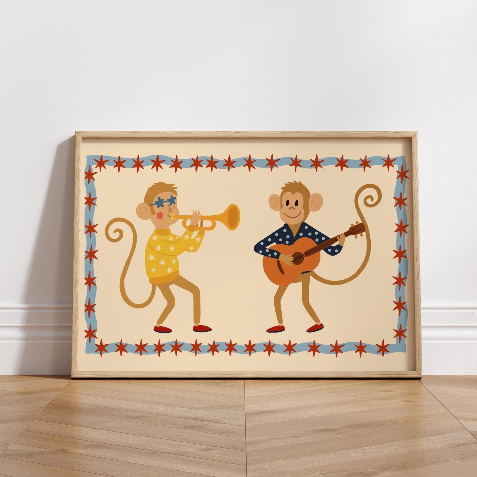 Musical Monkeys Nursery Print