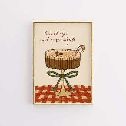 Sweet Sips Wall Art – Cozy Hot Cocoa Christmas Print