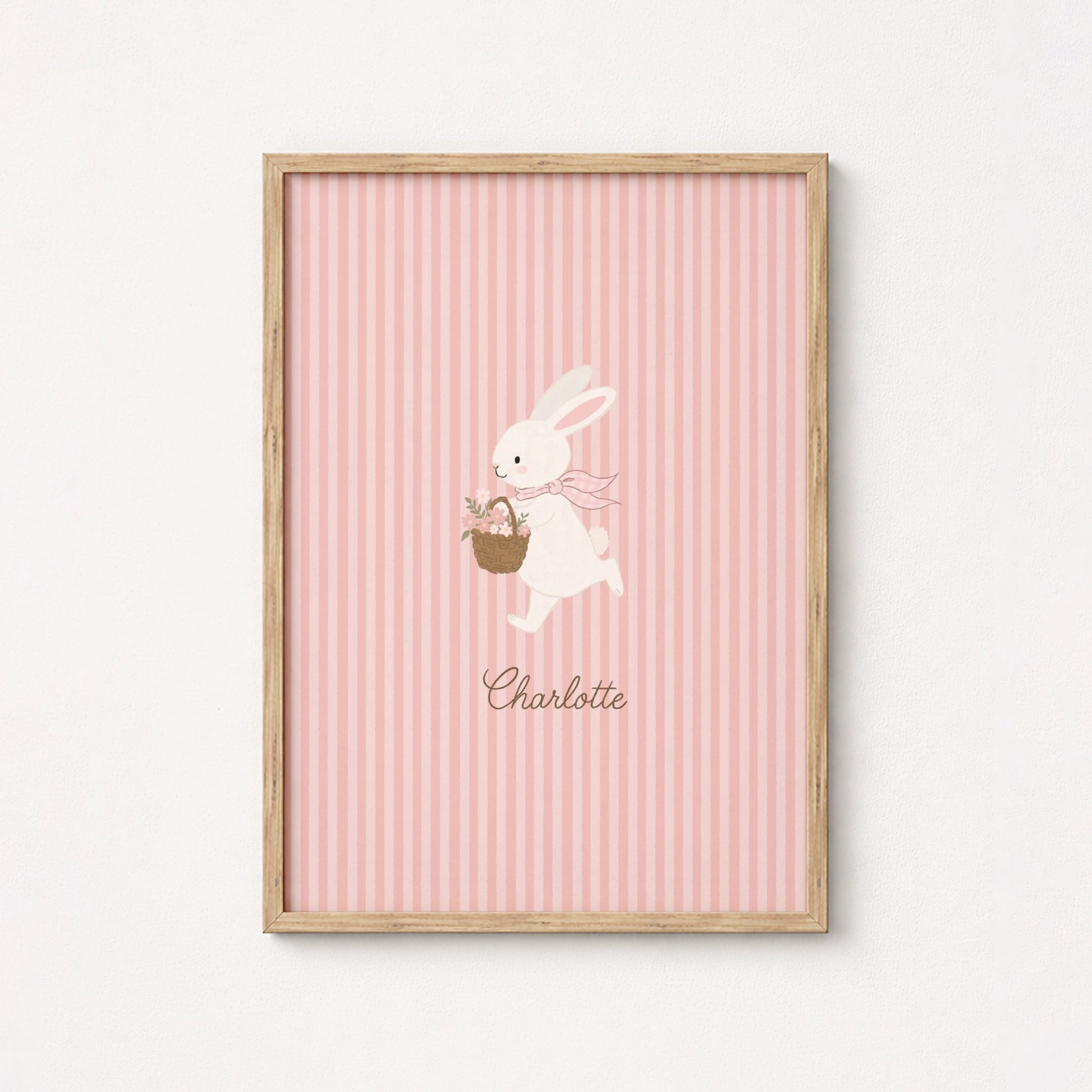Personalized Nursery Name with Bunny – Personalized wall art