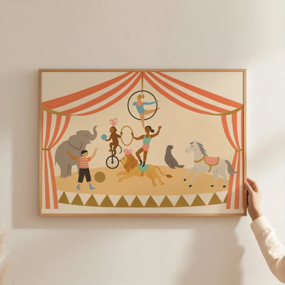 Circus Nursery Print - Colorful Carnival Wall Art for Kids