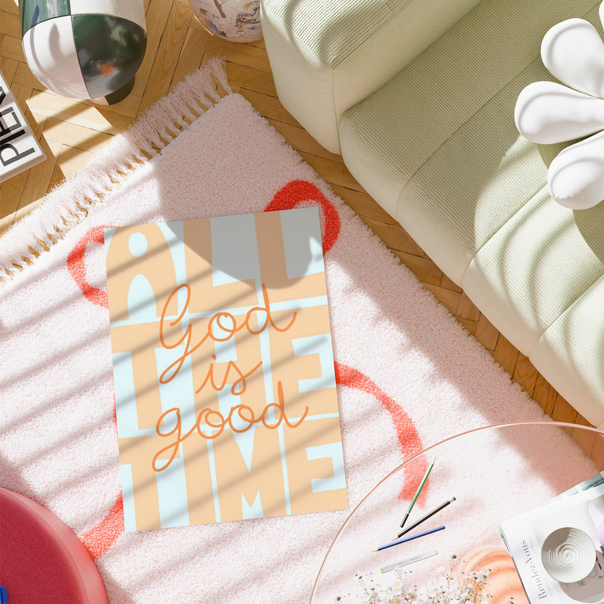 God Is Good Print – Christian Preppy Wall Art