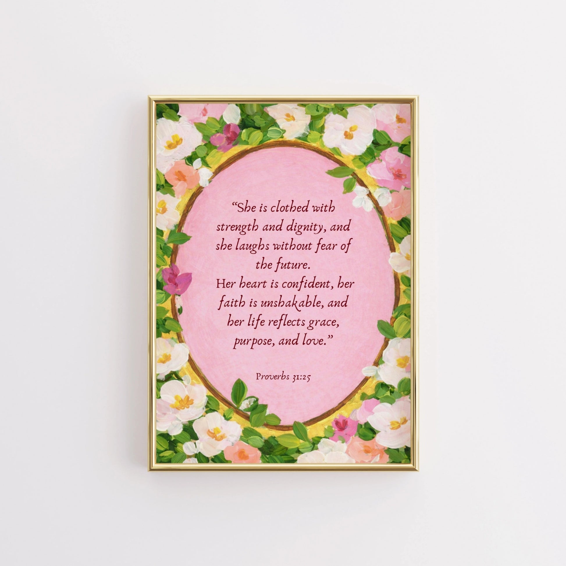 Décoration florale féminine avec versets bibliques