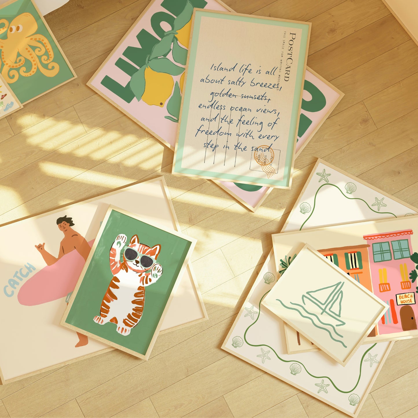 Handmade Pastel Coastal Decor, over 130 prints