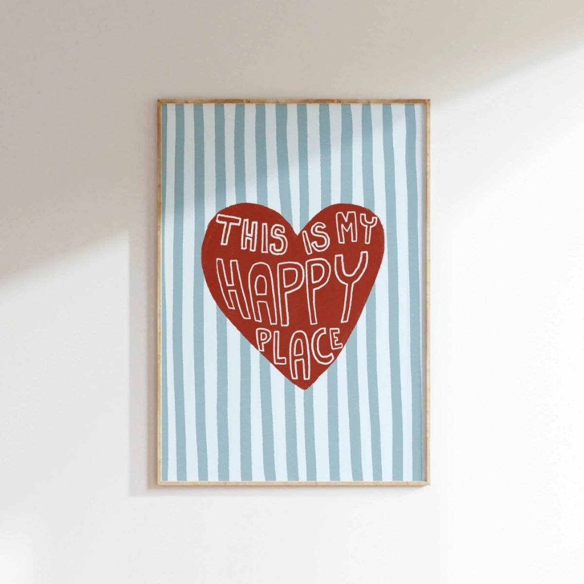 Quadri da parete a cuore "Happy Place", decorazioni per cameretta bambini