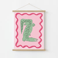 Crocodile Wall Art Print - Funny Tropical Animal Poster