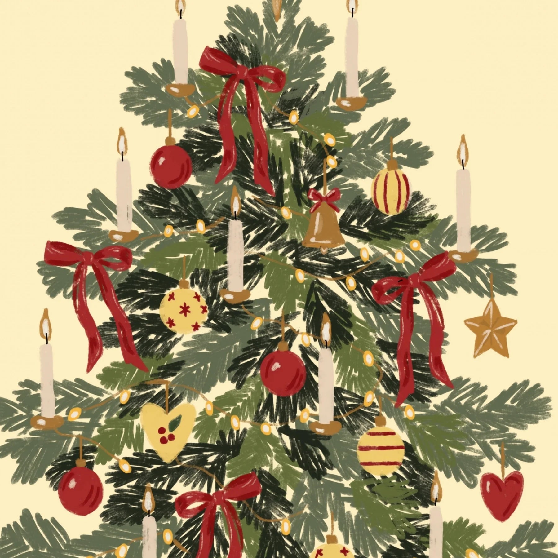 Christmas Tree with Vintage Ornaments – Weihnachtsposter