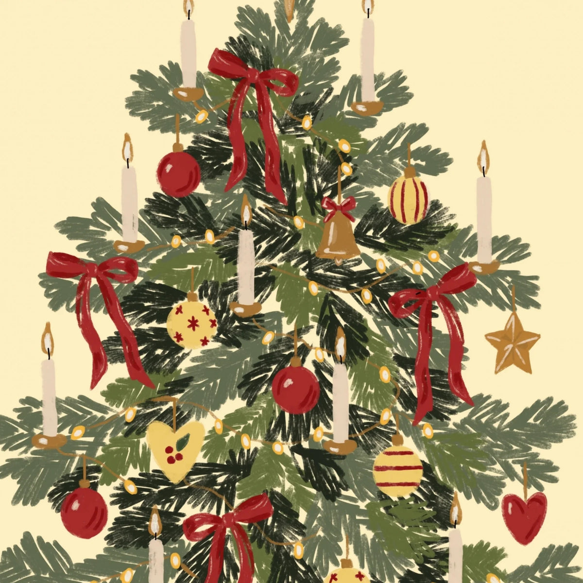 Christmas Tree with Vintage Ornaments – Póster de Navidad