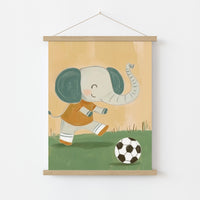 Lámina de Elefante Futbolista – Lámina de Fútbol para Cuarto Infantil