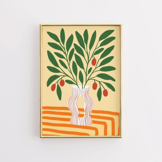 Olive Branch Boho Wall Art – Bohemian Aesthetic Print