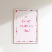 In My Reading Era Pink Hearts – Bookish Wall Art