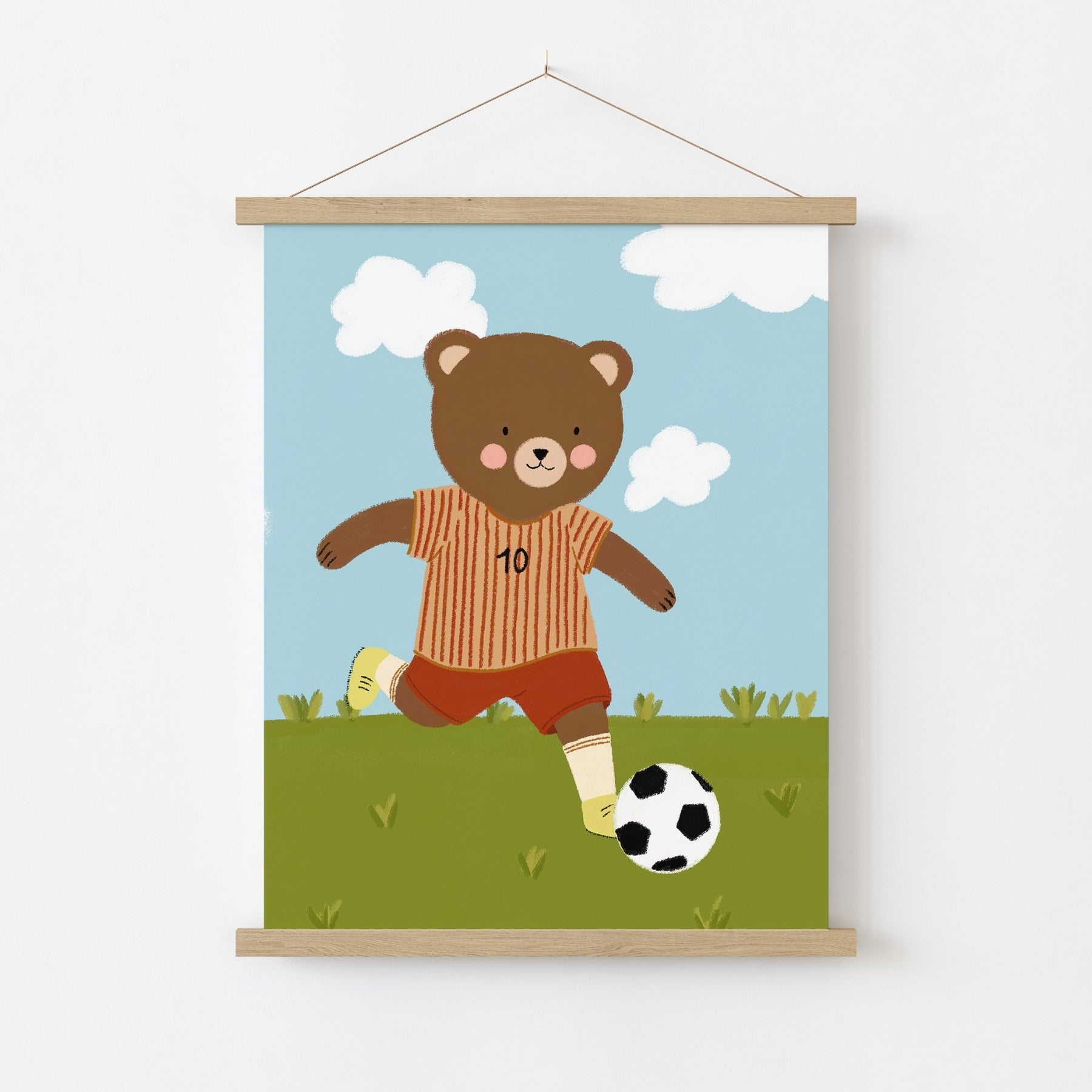 Soccer Bear Nursery Wall Art