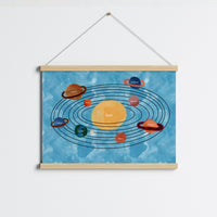 Impression sur le thème du système solaire – Décoration murale éducative, Décoration de chambre d'enfant sur le thème de l'espace