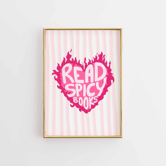 Read Spicy Books - Pink Bookish Print