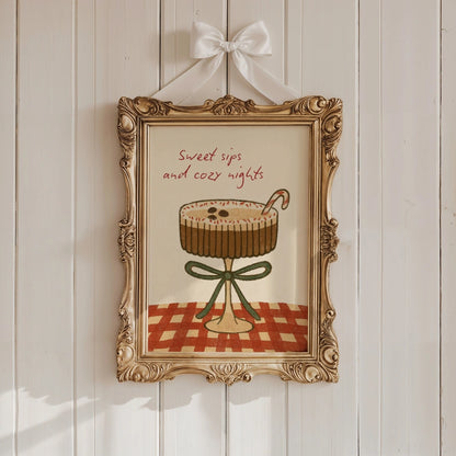 Sweet Sips Wall Art – Cozy Hot Cocoa Christmas Print
