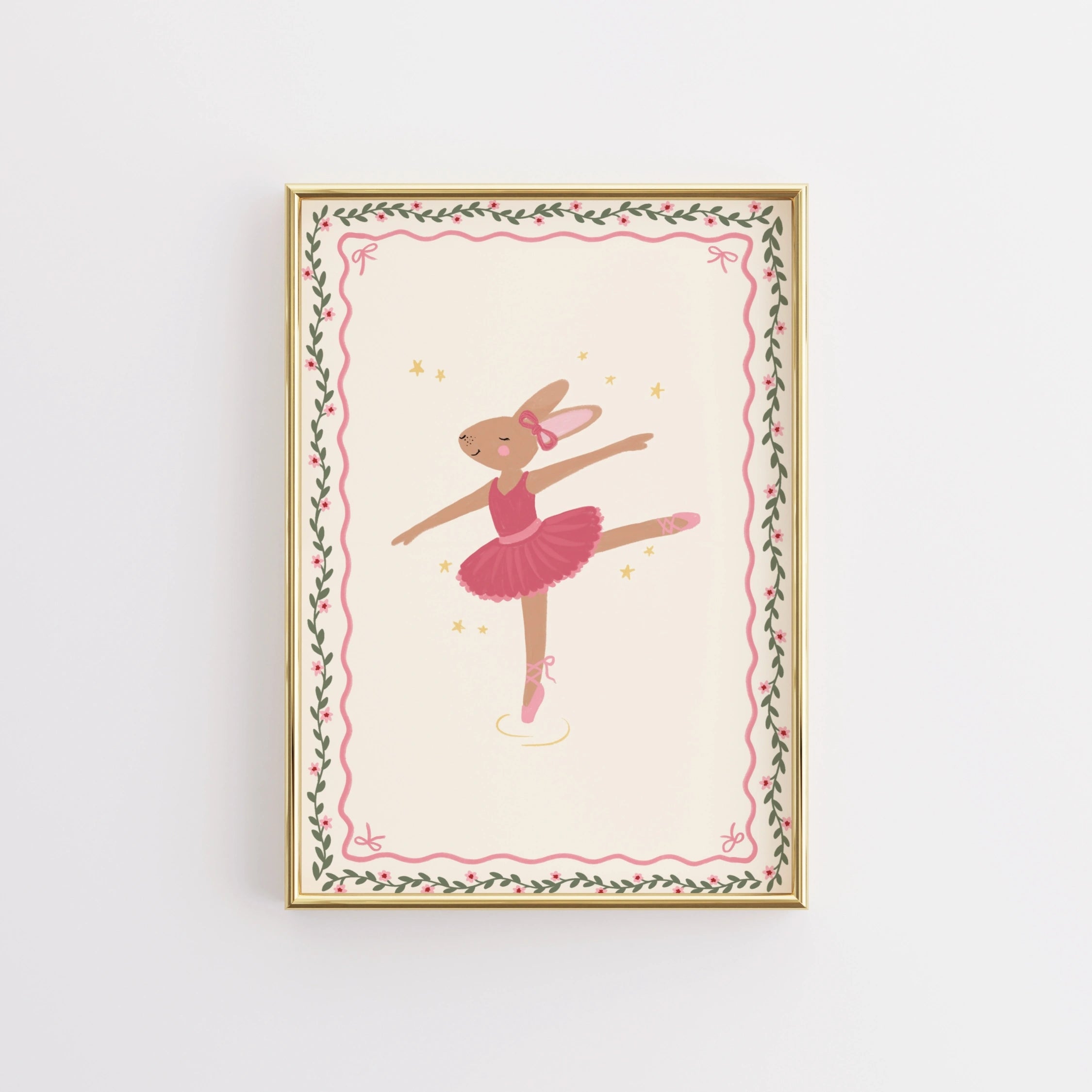 Affiche pour chambre d'enfant Lapin ballerine