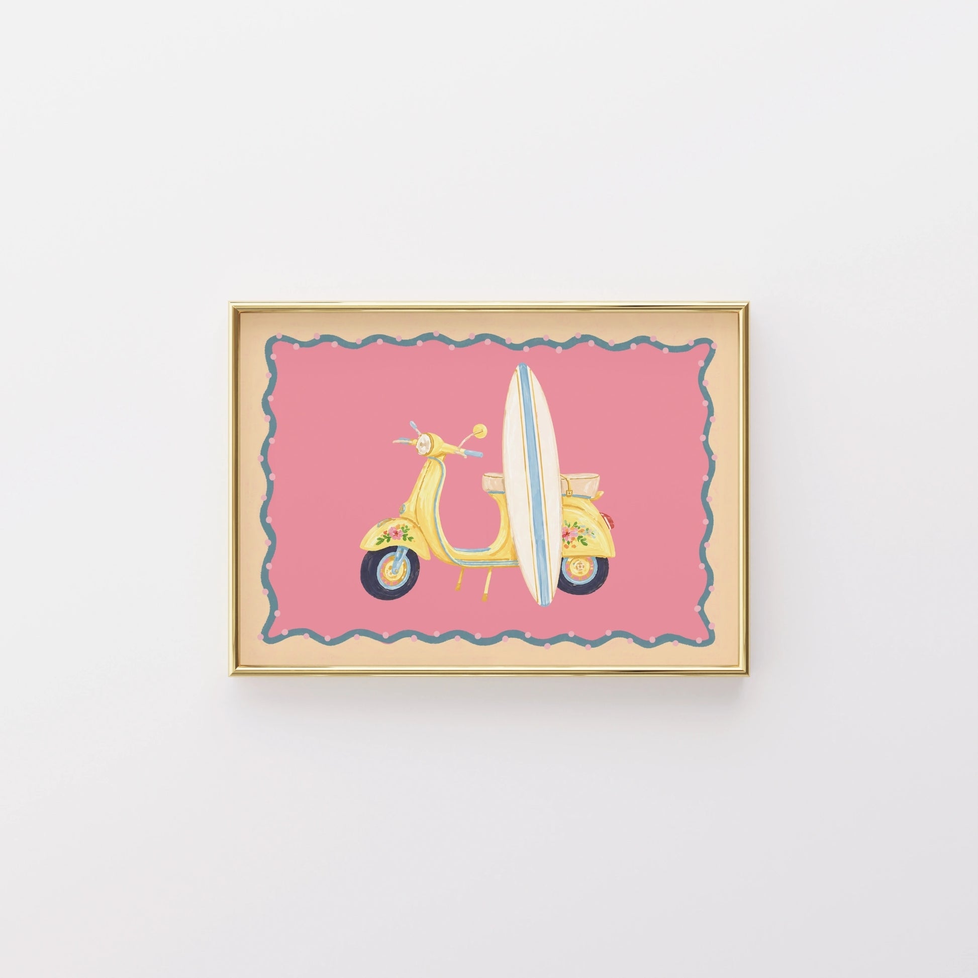 Surf Vespa Wall Art, Coastal Wall Decor