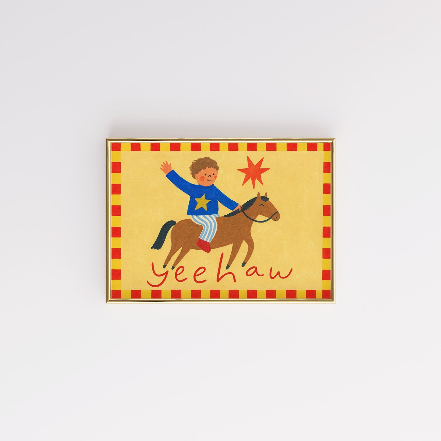 Affiche de chambre d'enfant Cowboy - Yeehaw Western Wall Art pour enfants