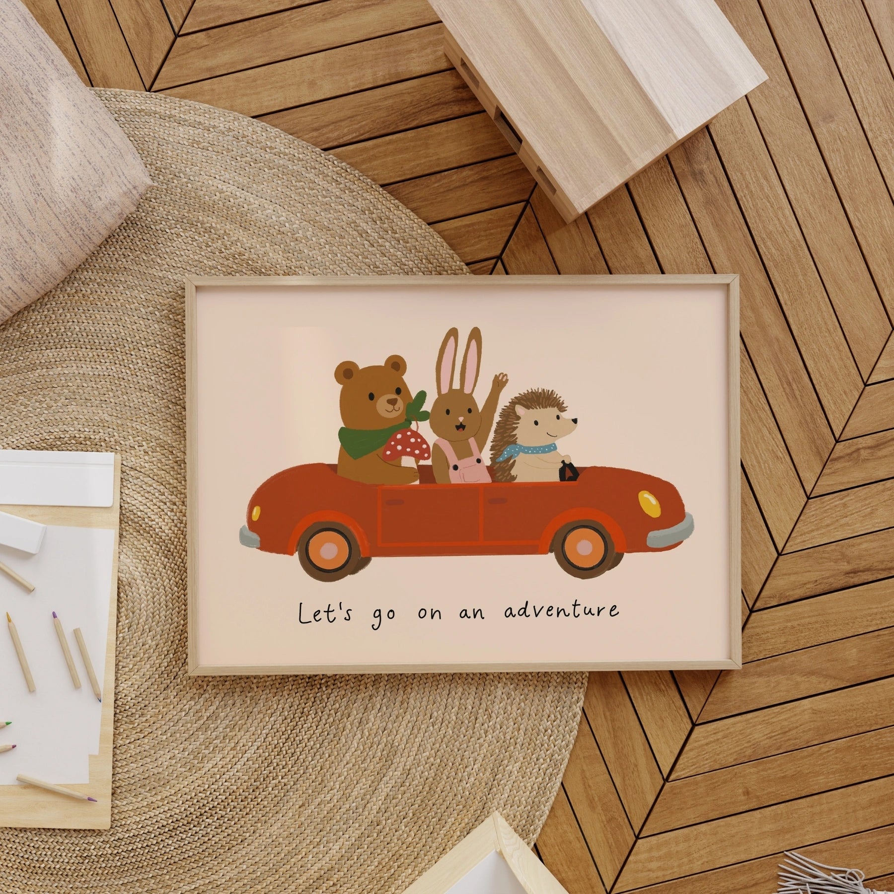 Adventure Nursery Wall Art, Colorful Kids Decor