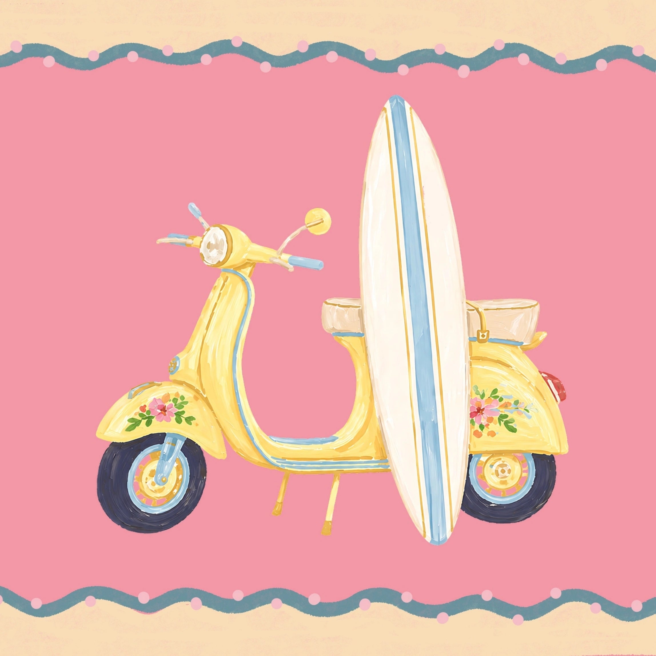 Arte De Pared De Vespa Surfista