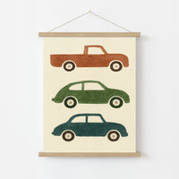 Race Car Nursery Print - Colorful Racing Wall Art for Kids
