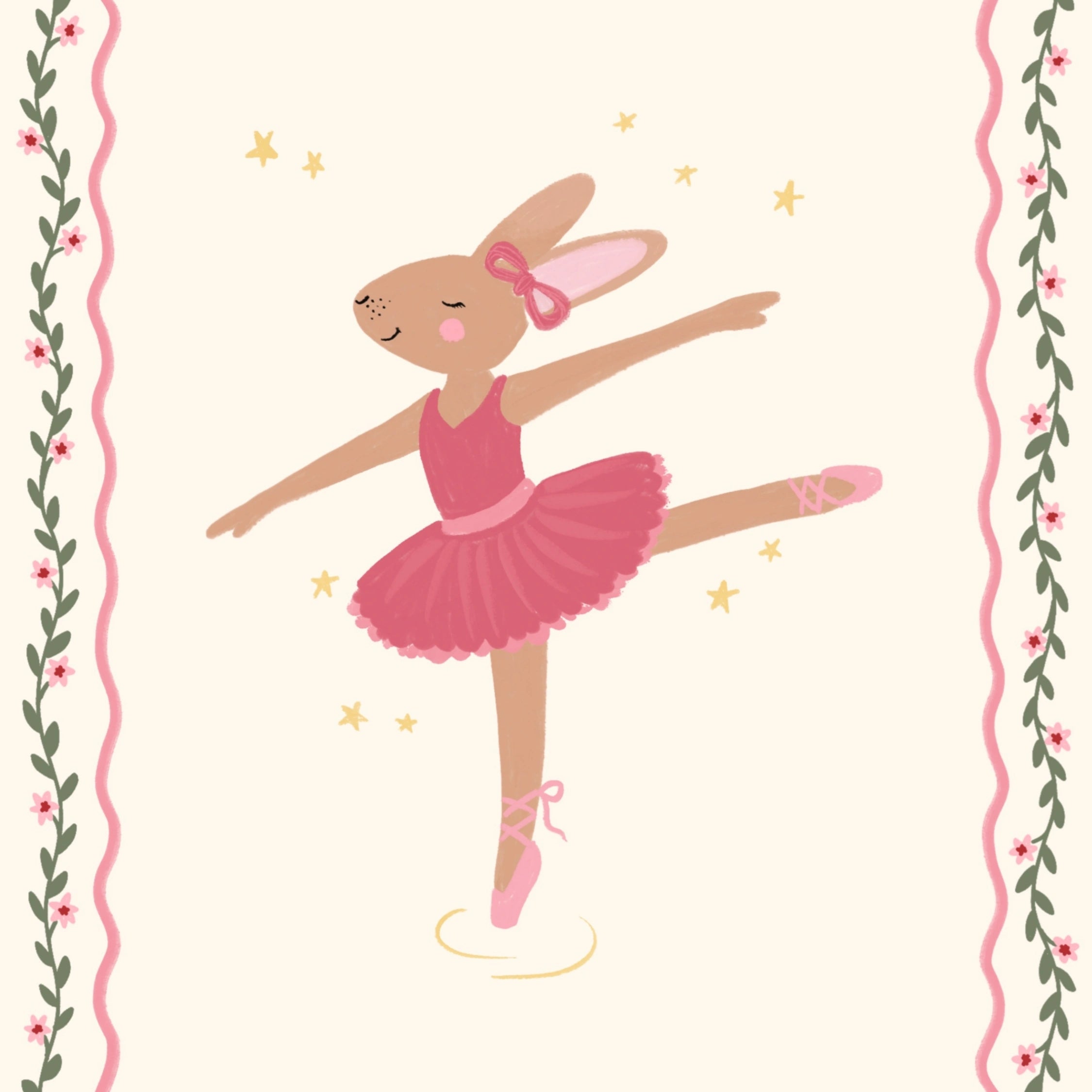 Affiche pour chambre d'enfant Lapin ballerine