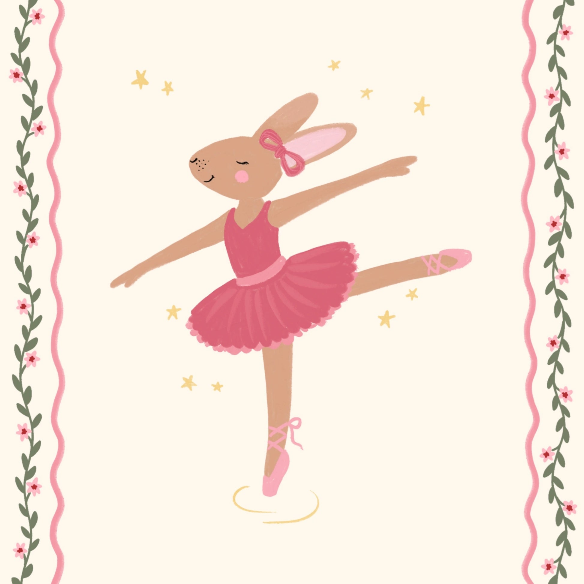 Affiche pour chambre d'enfant Lapin ballerine