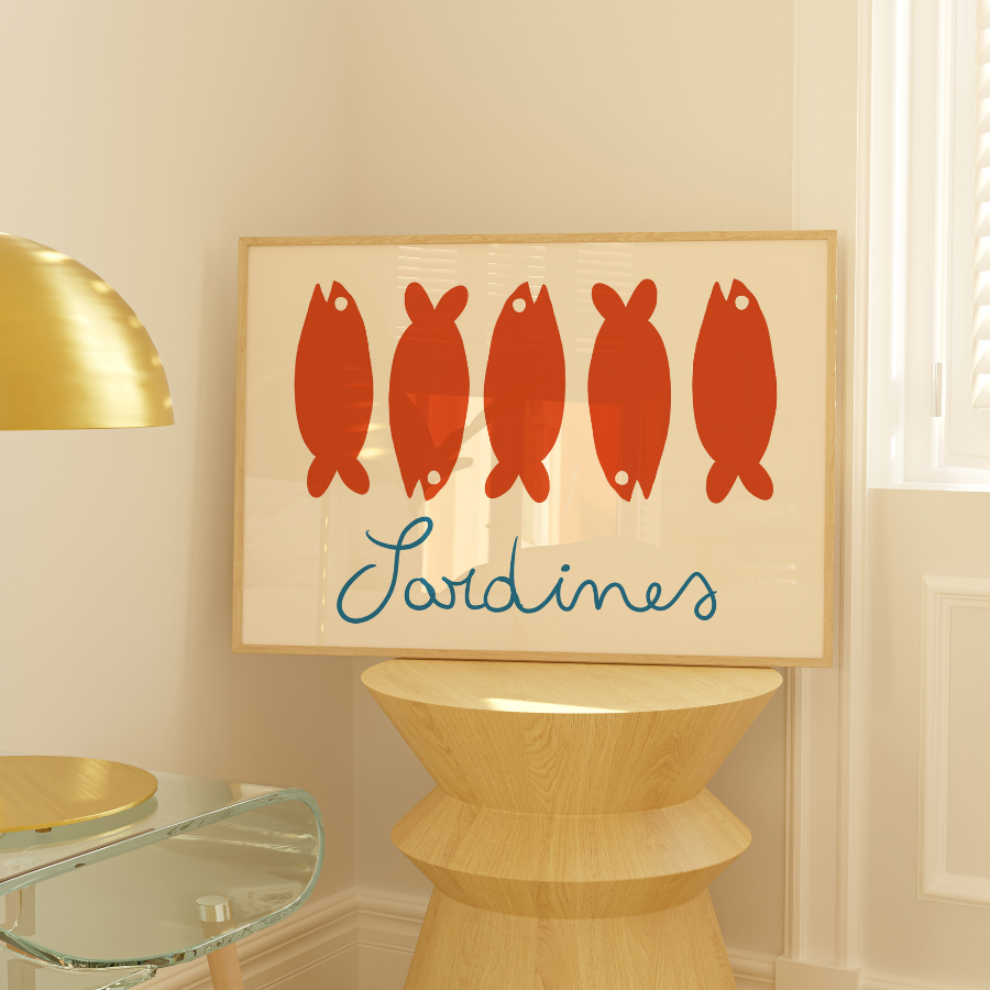 Sardine Wall Art – Coastal Kitchen Print