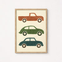 Race Car Nursery Print - Colorful Racing Wall Art for Kids