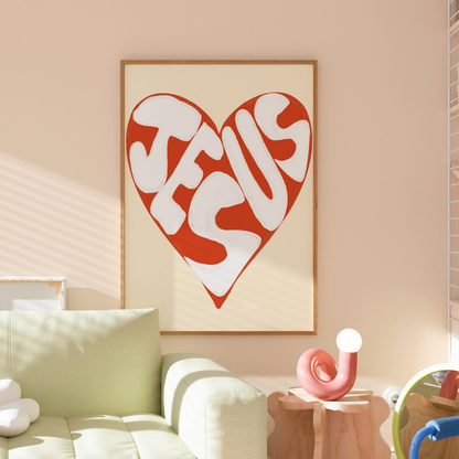 Jesus Love Print – Bold Christian Wall Art