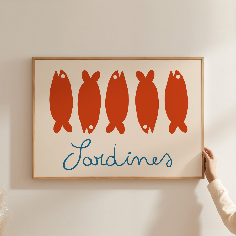 Sardine Wall Art – Coastal Kitchen Print