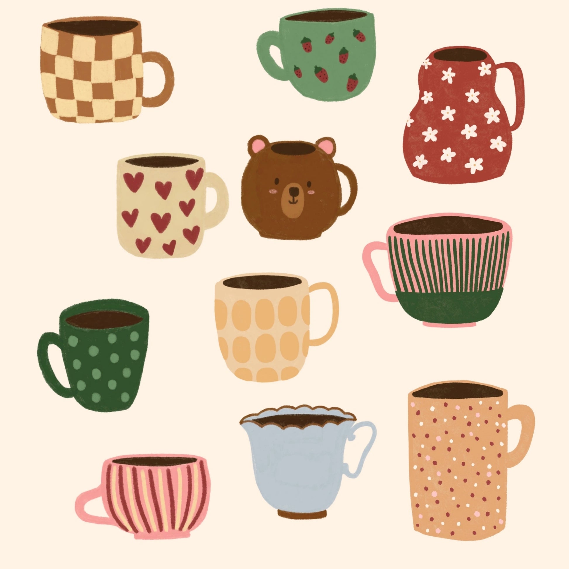 Cute Coffee Mug Print