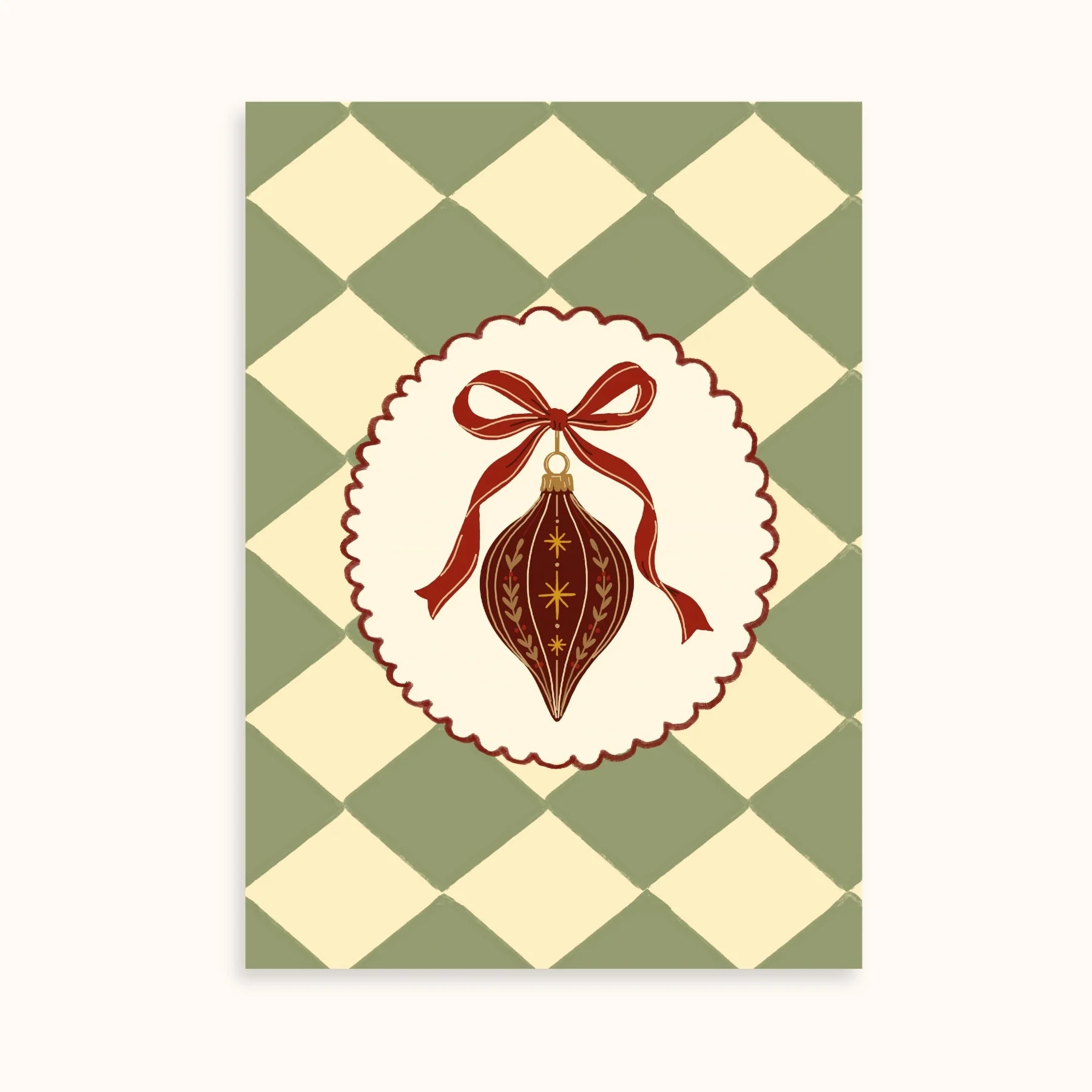 Sapin de Noël et ornement vintage – Lot de 2 affiches de Noël