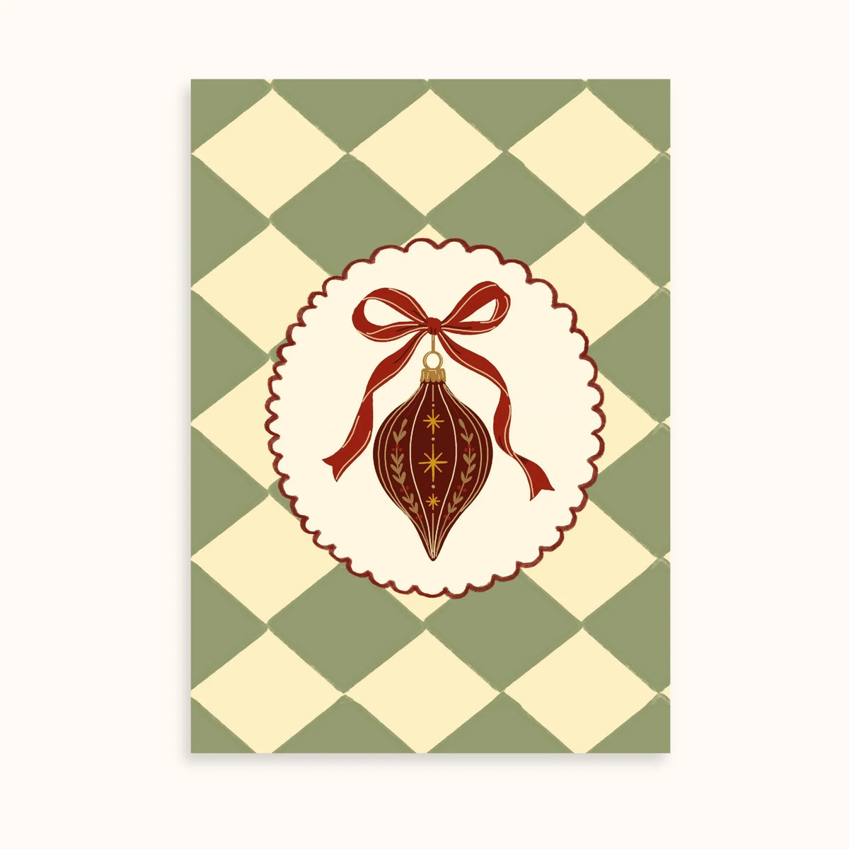 Árbol de Navidad y adorno vintage – Set de 2 pósters navideños