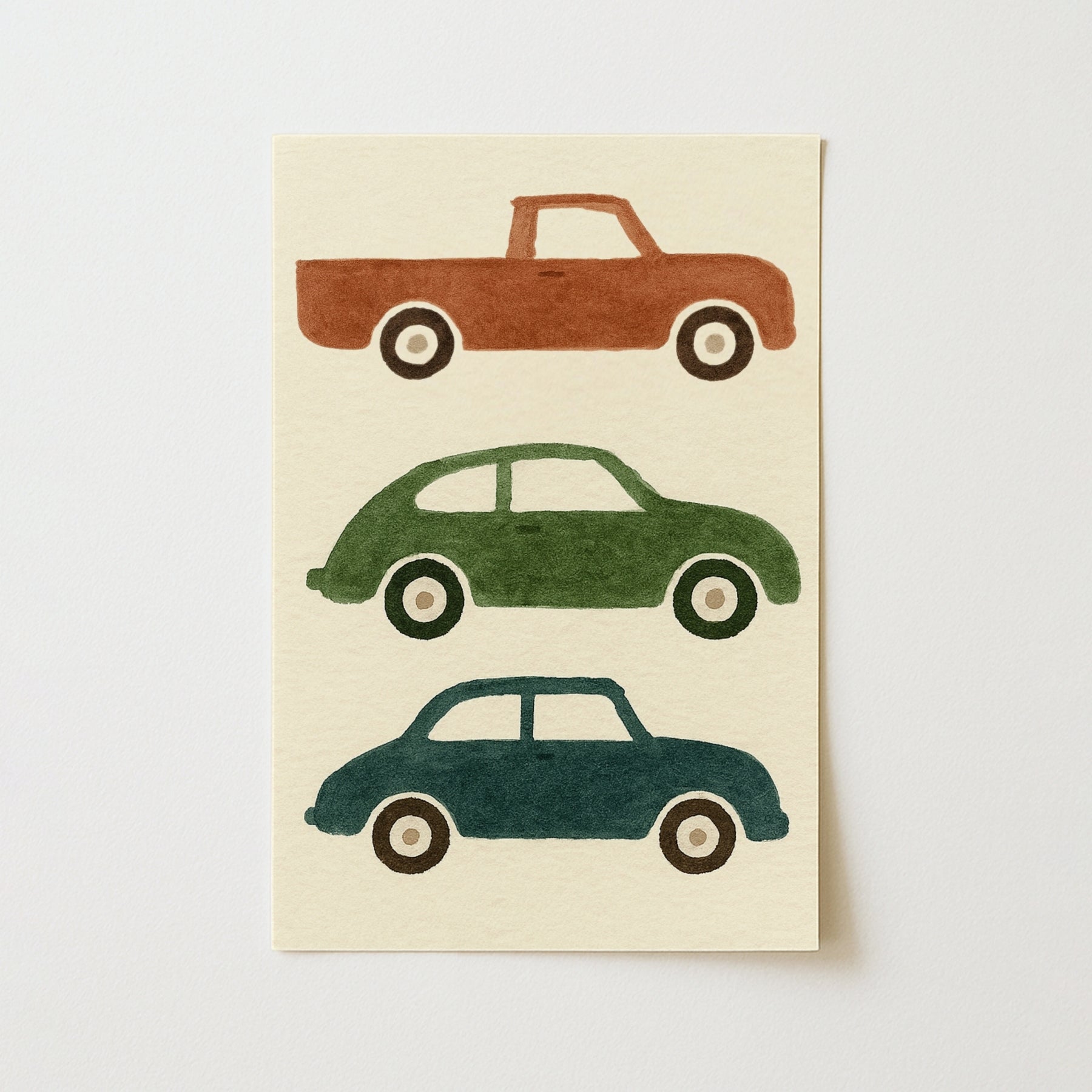 Race Car Nursery Print - Colorful Racing Wall Art for Kids