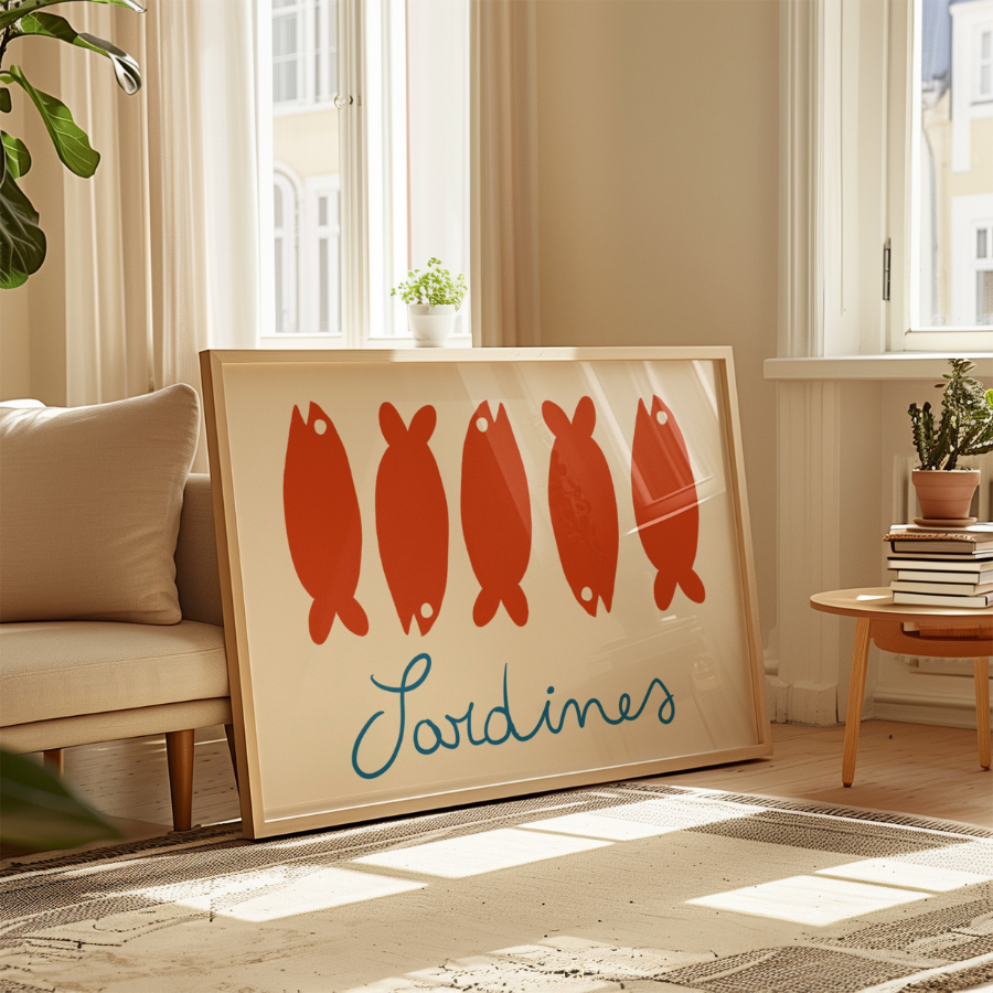 Sardine Wall Art – Coastal Kitchen Print