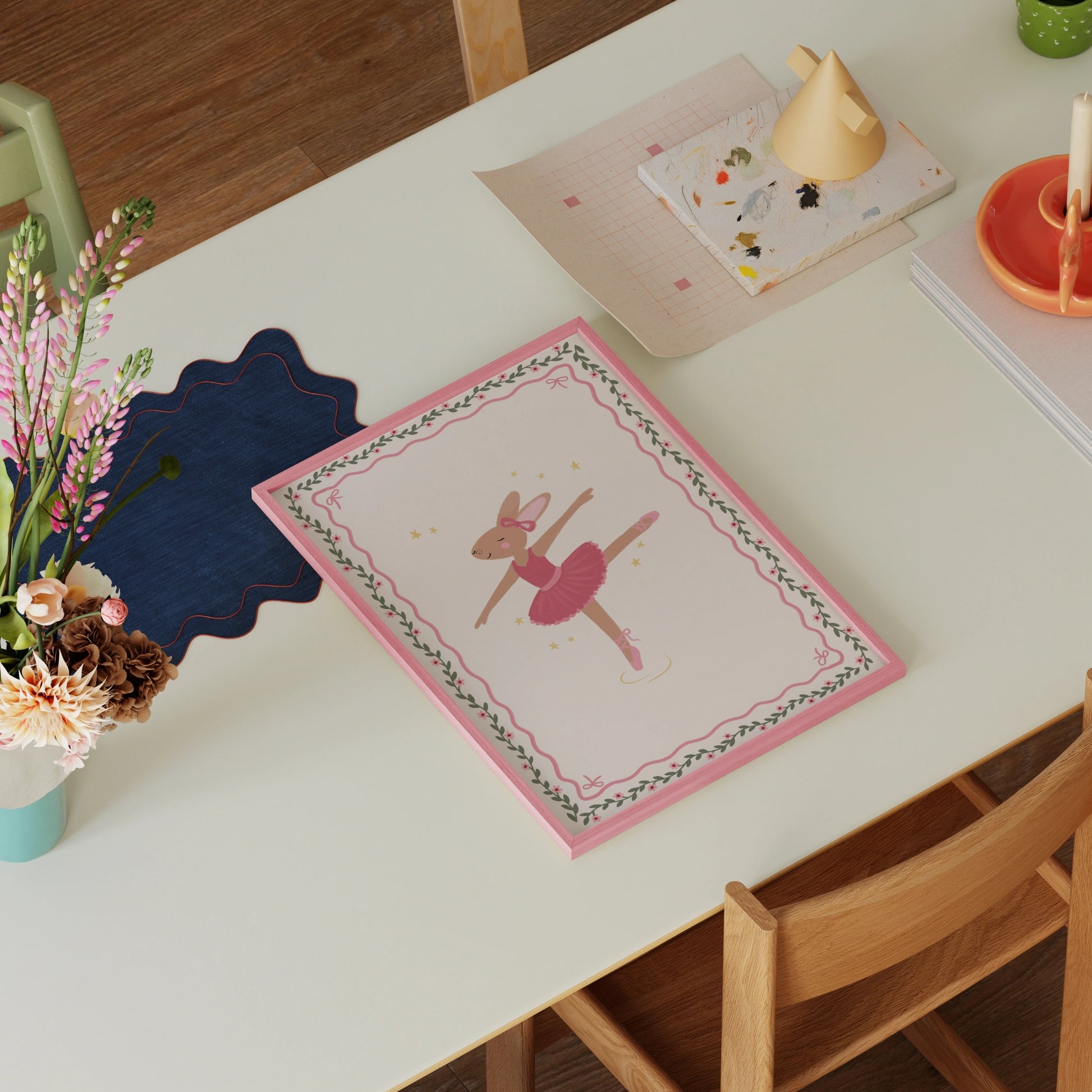 Affiche pour chambre d'enfant Lapin ballerine