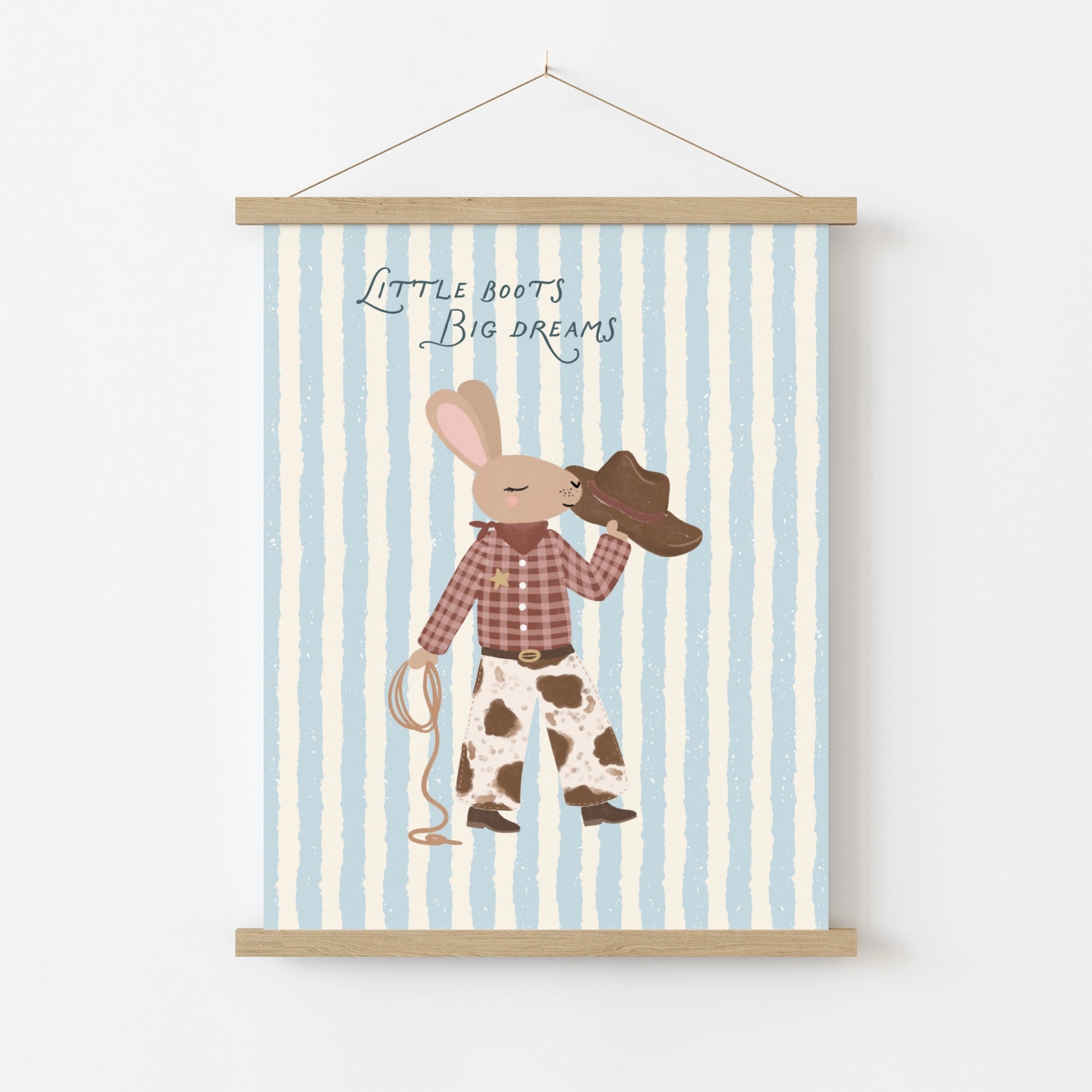 Cowboy Bunny Nursery Wall Art