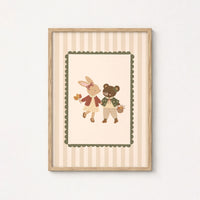 Bunny and Bear Autumn Friends – Poster fürs Baby- und Kinderzimmer