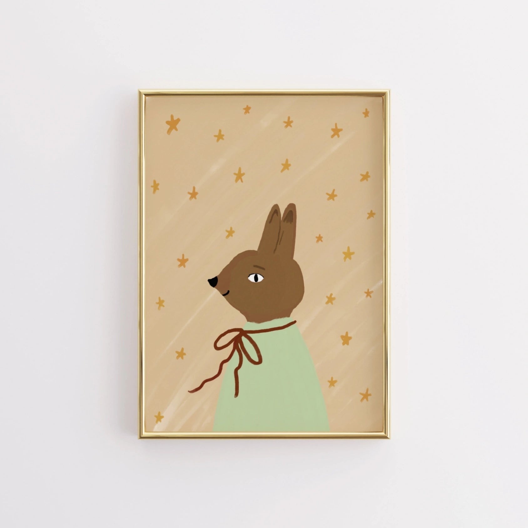 Stampa vintage per cameretta dei bambini con coniglietto