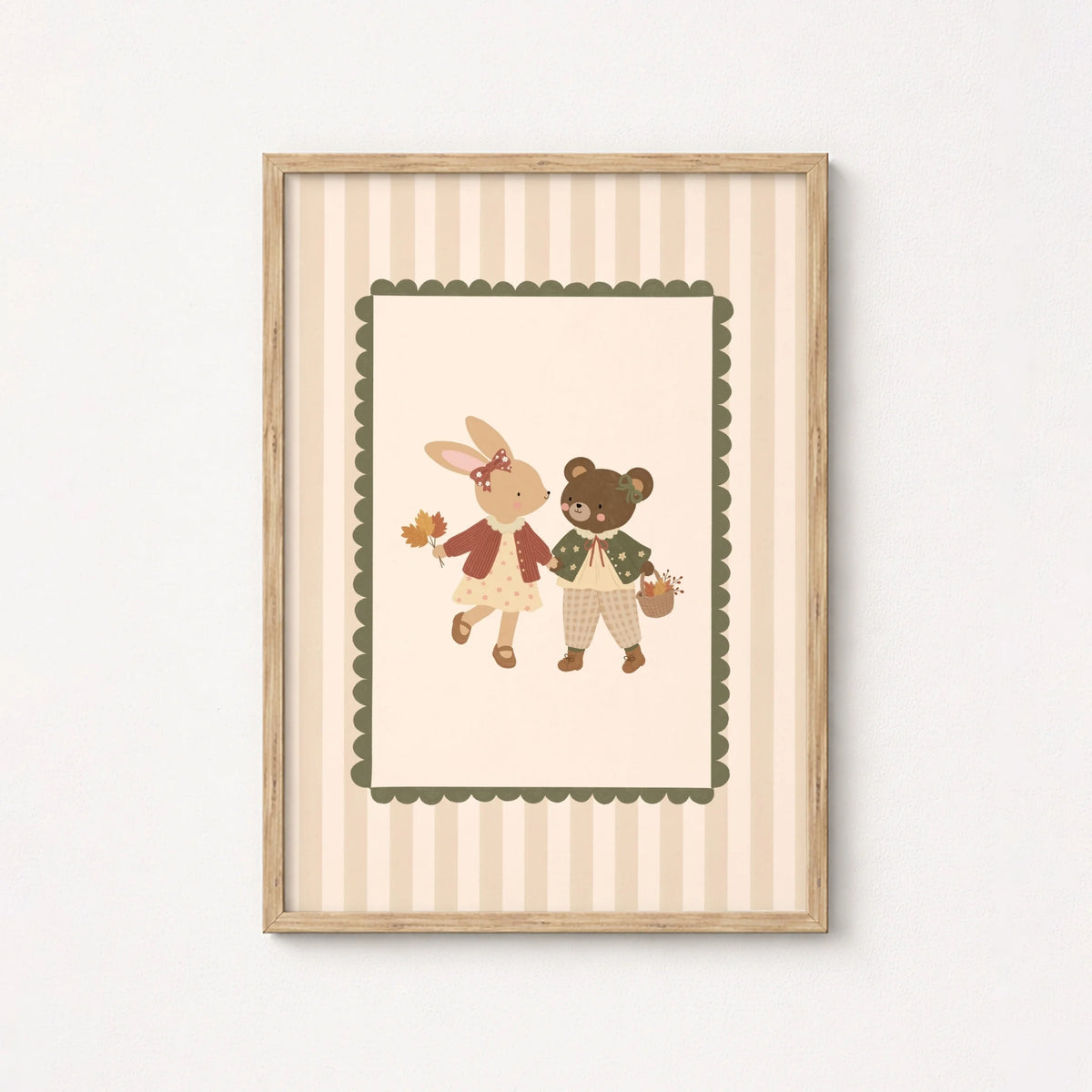 Bunny and Bear Autumn Friends – Poster fürs Baby- und Kinderzimmer