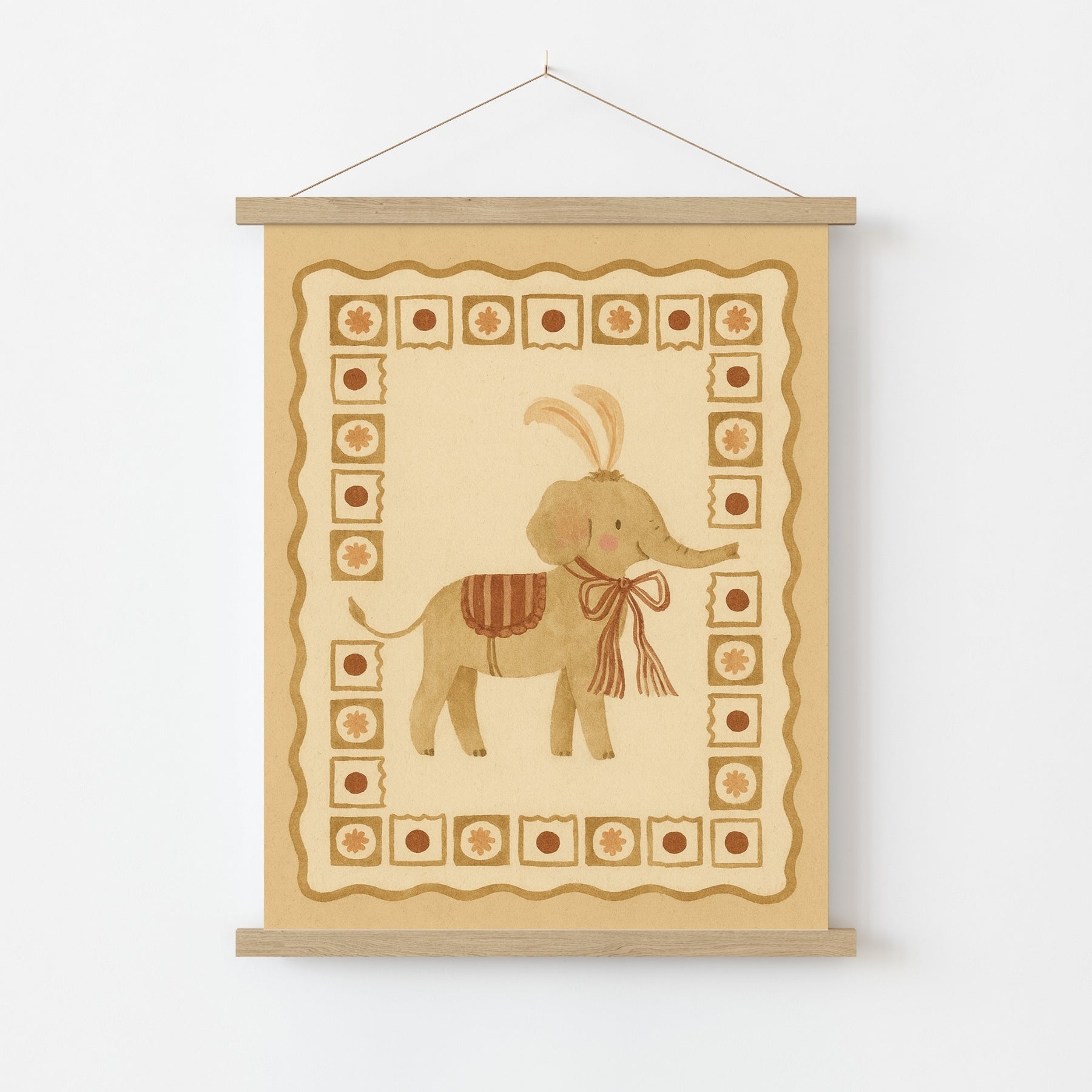 Impression d'éléphant de cirque pour chambre d'enfant - Décoration murale animalière mignonne pour enfants
