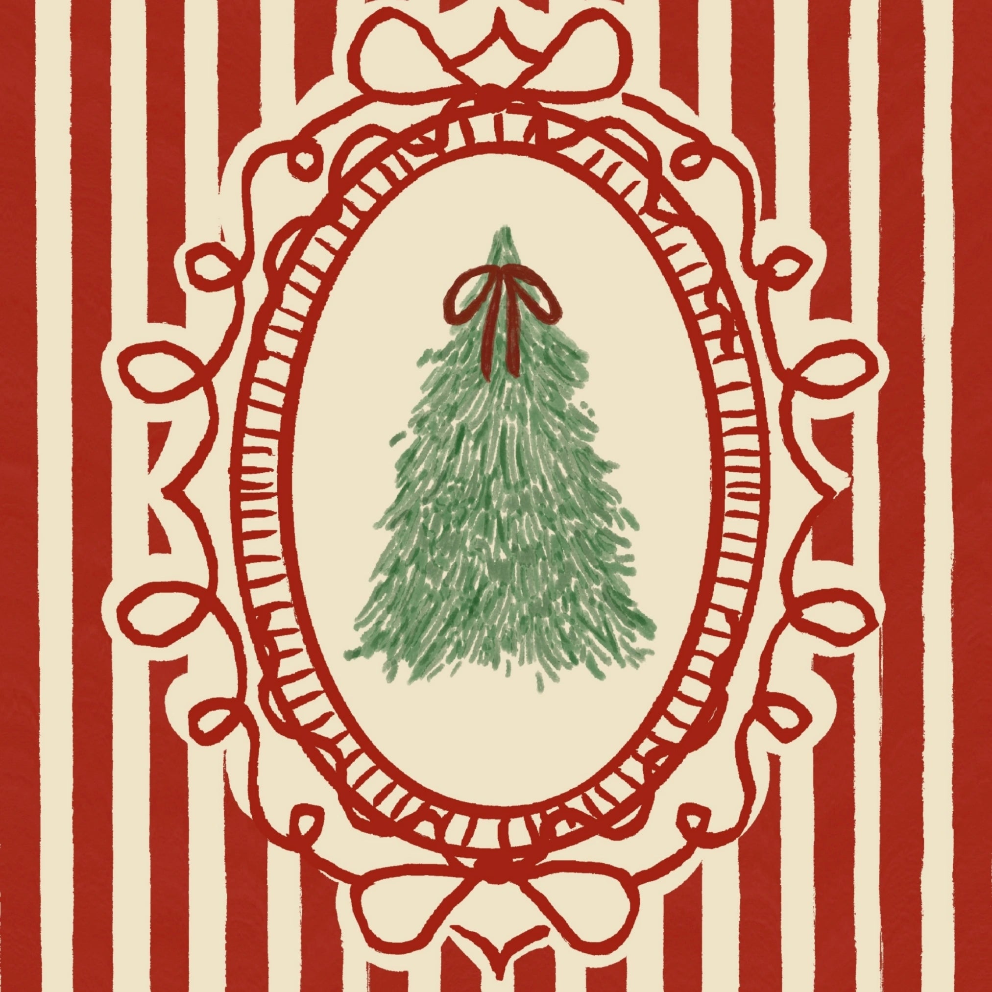 Stampa natalizia con vischio