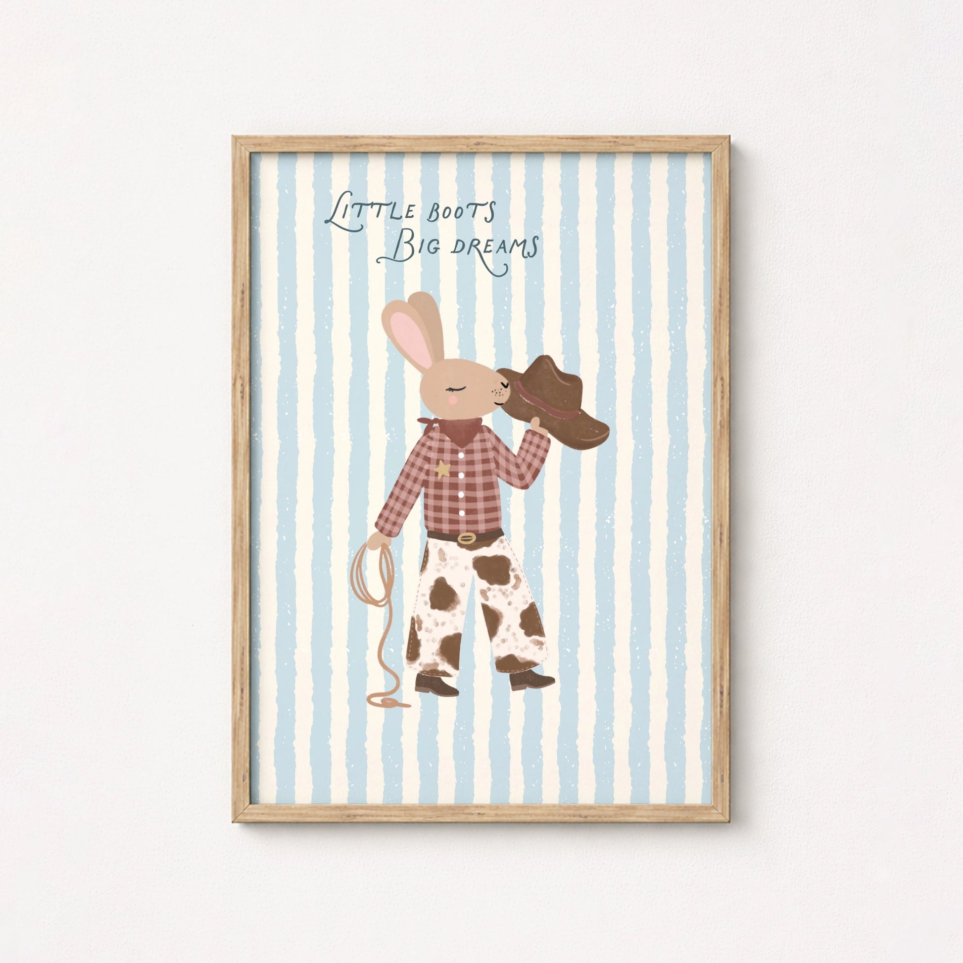 Cowboy Bunny Nursery Wall Art