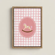 Pink Gingham – Nursery & Kids Canvas Wall Art