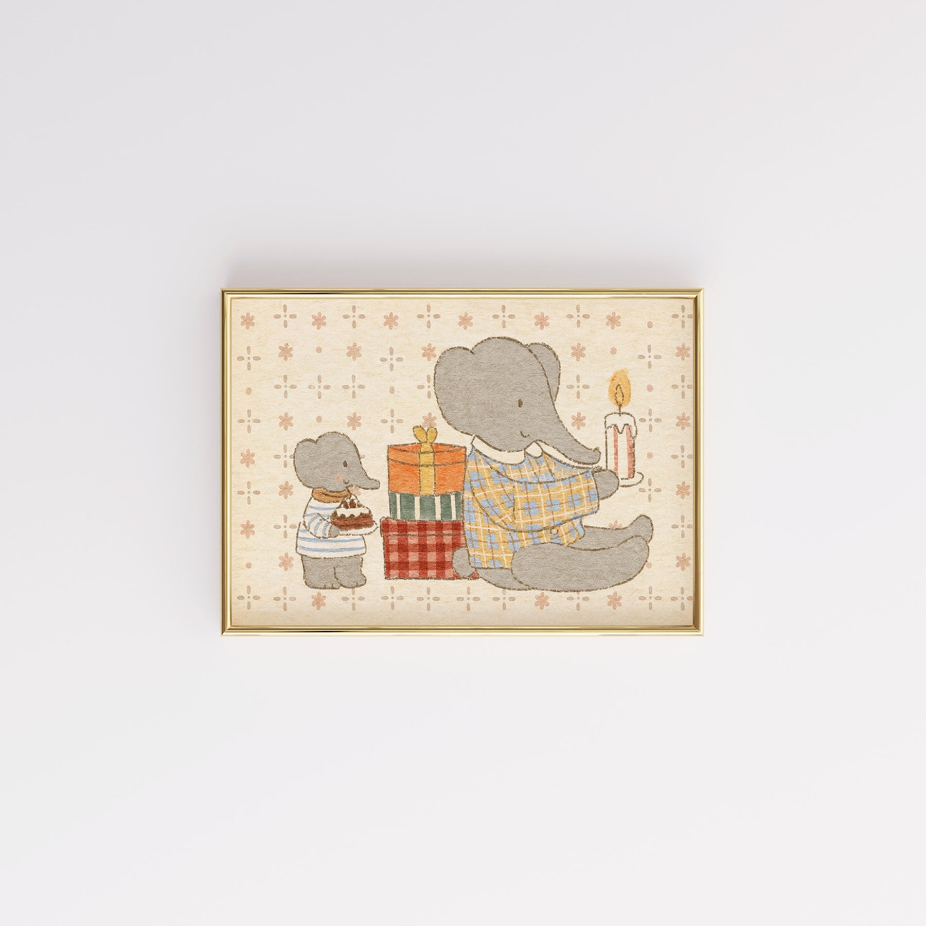 Elephant Nursery Print - Cute Baby Elephant Wall Art