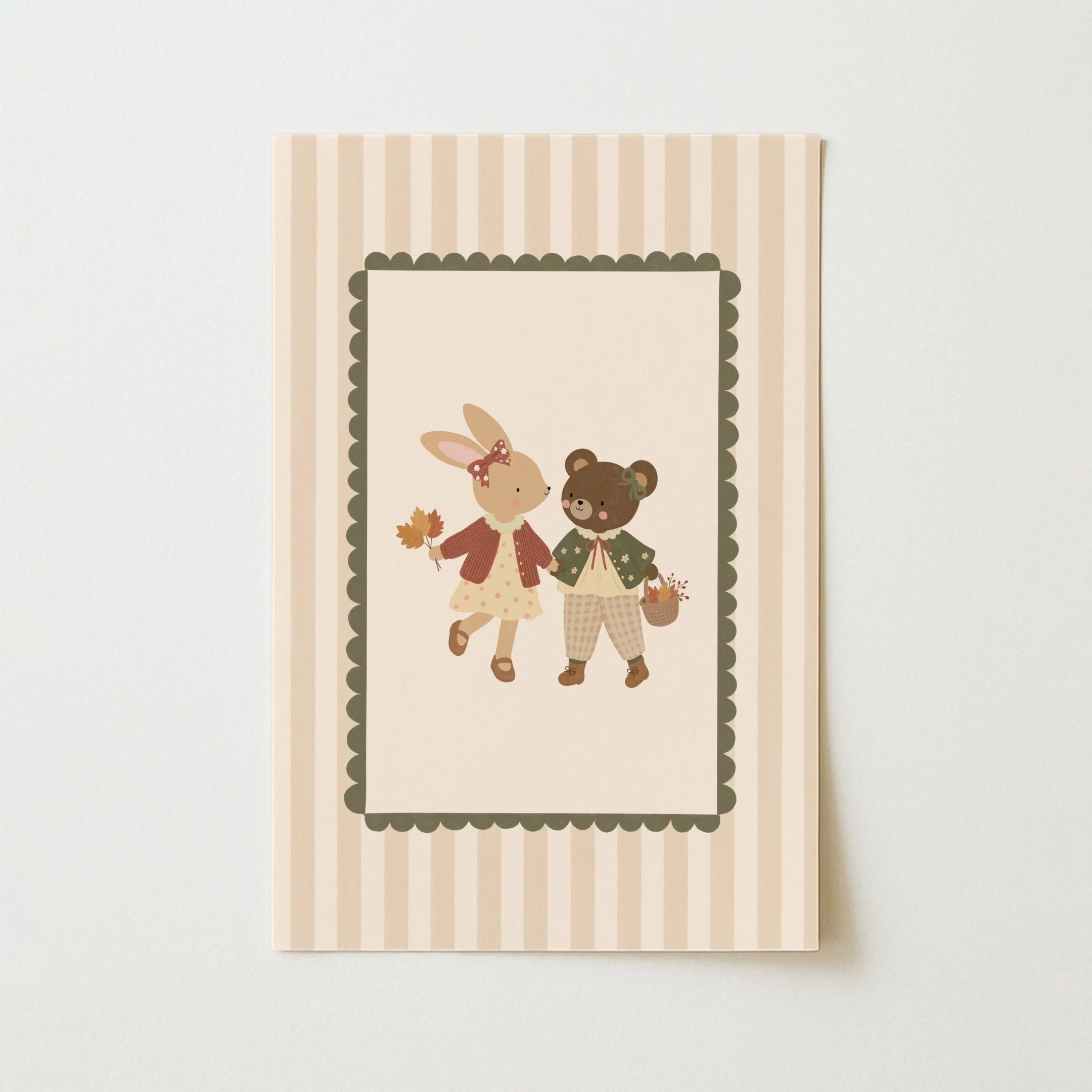 Bunny and Bear Autumn Friends – Poster fürs Baby- und Kinderzimmer