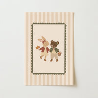Bunny and Bear Autumn Friends – Poster fürs Baby- und Kinderzimmer