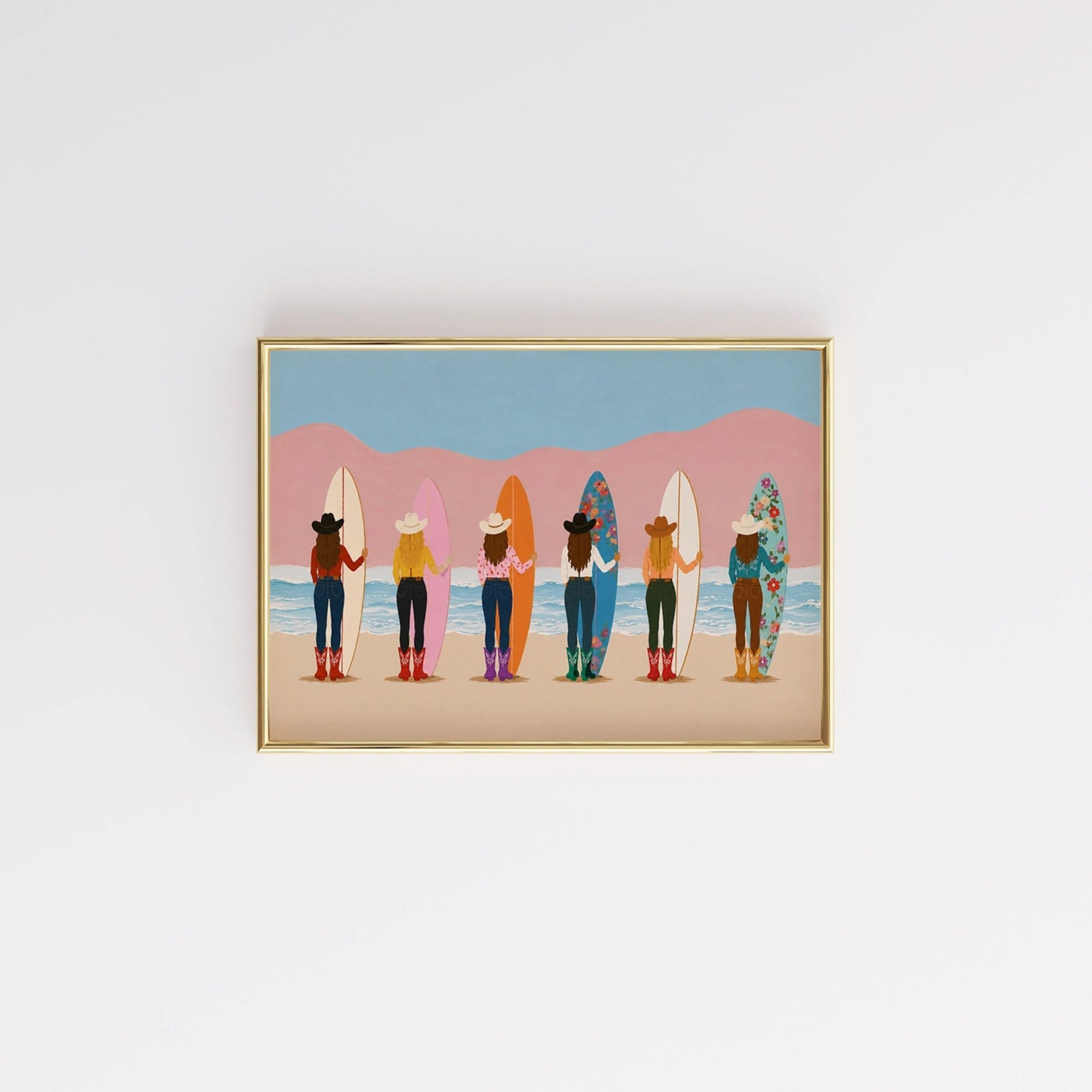 Coastal Cowgirl Surf Sisters Print