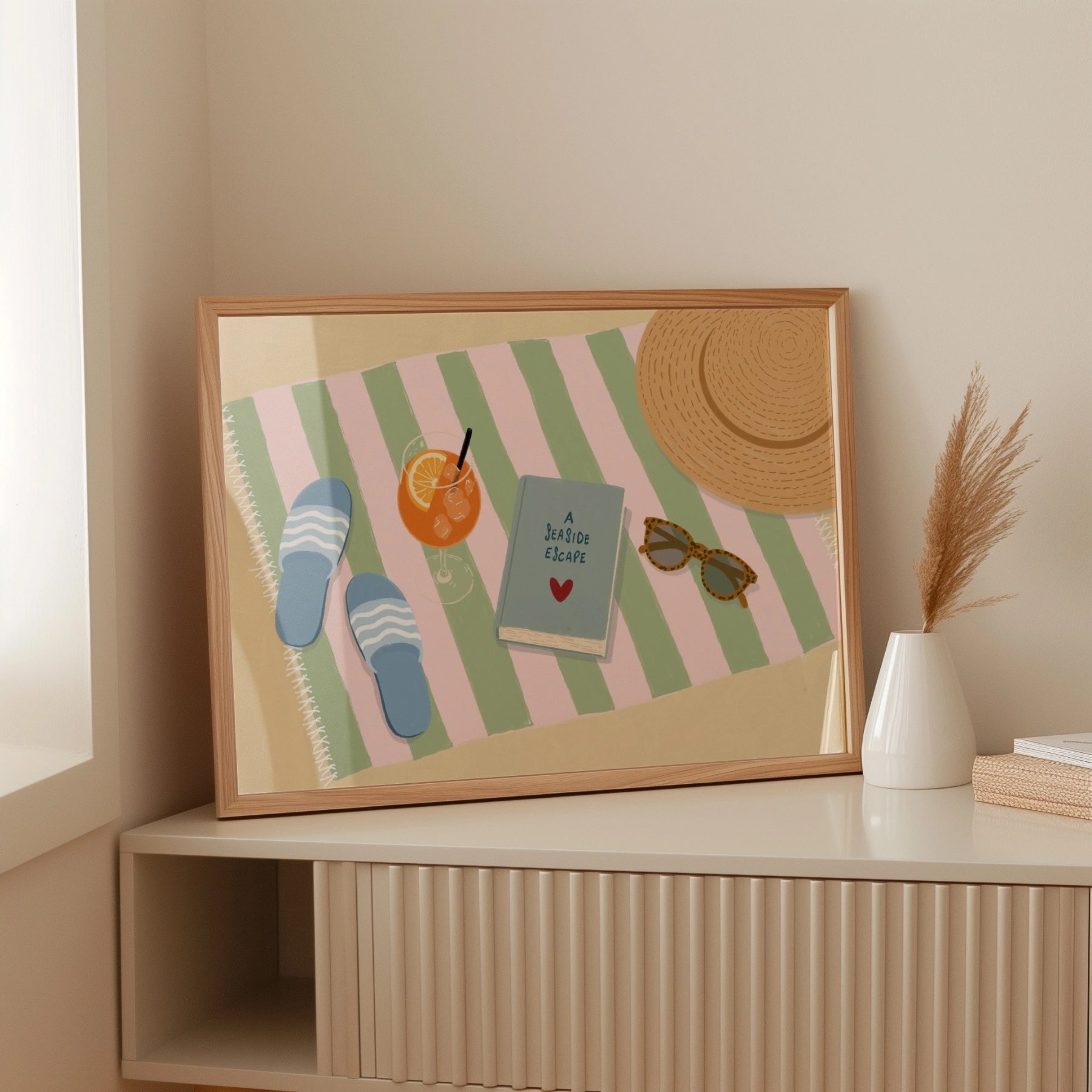 Surf Up Wall Art - Poster colorato con tavola da surf