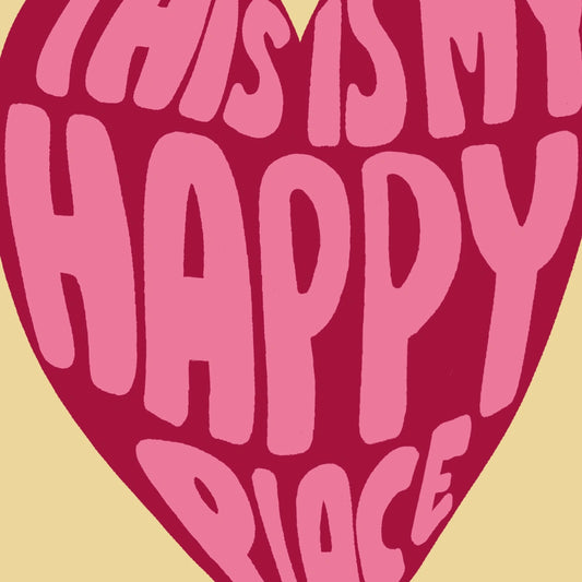 This Is My Happy Place Wall Art – Bold Heart Print